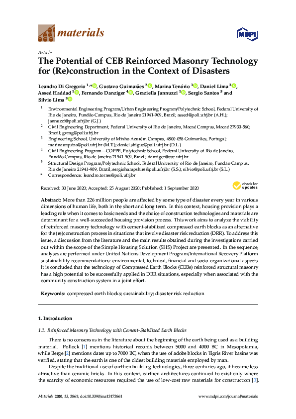 (PDF) The Potential of CEB Reinforced Masonry Technology for (Re ...