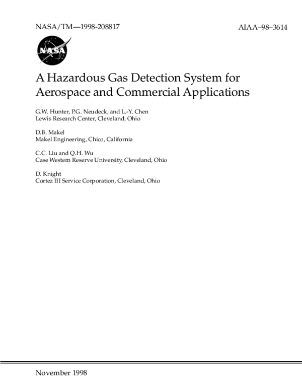 (PDF) A hazardous gas detection system for aerospace and commercial ...