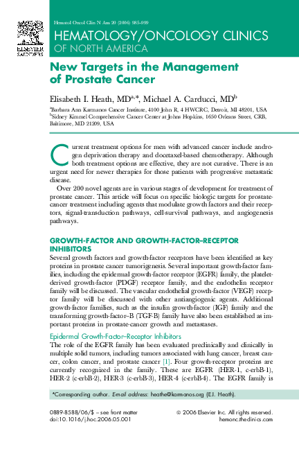 (PDF) New Targets in the Management of Prostate Cancer