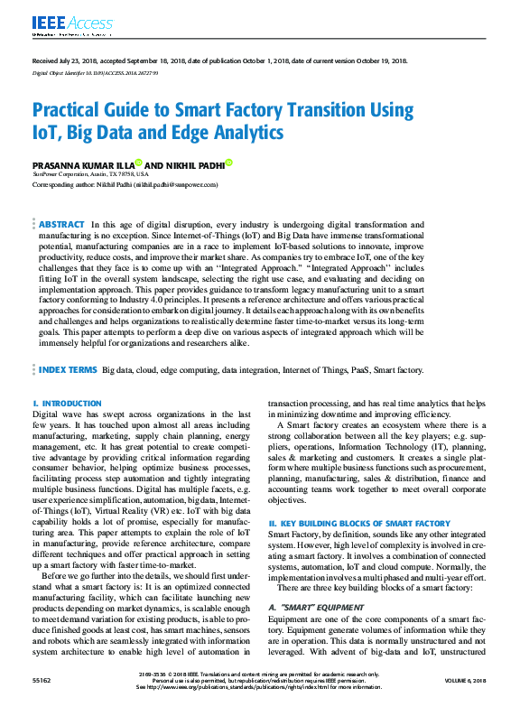 (PDF) Practical Guide to Smart Factory Transition Using IoT, Big Data ...