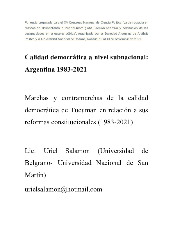 (DOC) Ponencia preparada para el XV Congreso Nacional de Ciencia ...