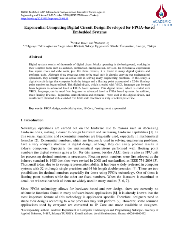 (PDF) Exponential Computing Digital Circuit Design Developed for FPGA ...