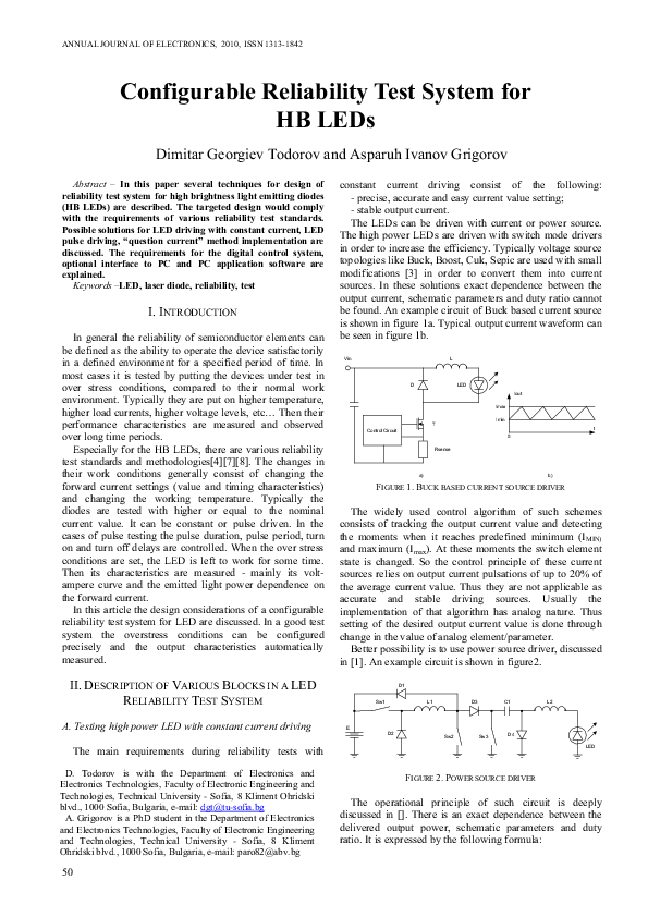 (PDF) Configurable Reliability Test System for HB LEDs