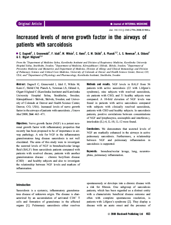 (PDF) Increased levels of nerve growth factor in the airways of ...