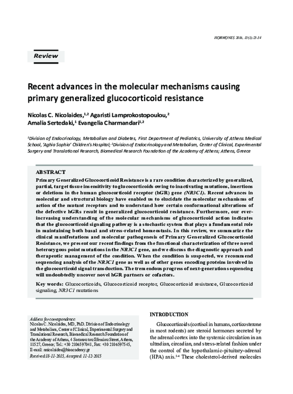 (PDF) Recent advances in the molecular mechanisms causing primary ...