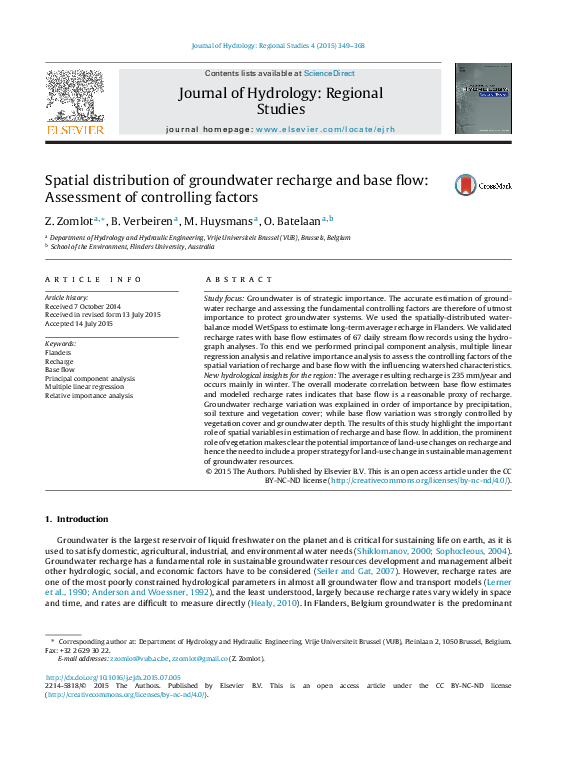 (PDF) Spatial distribution of groundwater recharge and base flow ...