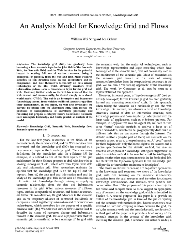 (PDF) An Analysis Model for Knowledge Grid and Flows