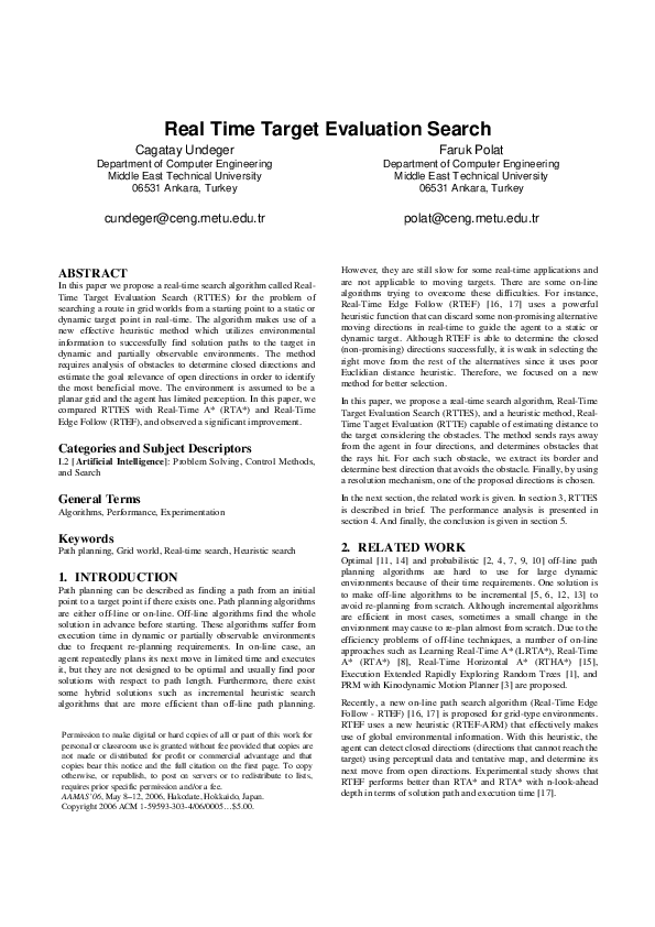 (PDF) Real time target evaluation search