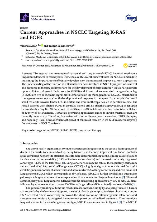 (PDF) Current Approaches in NSCLC Targeting K-RAS and EGFR