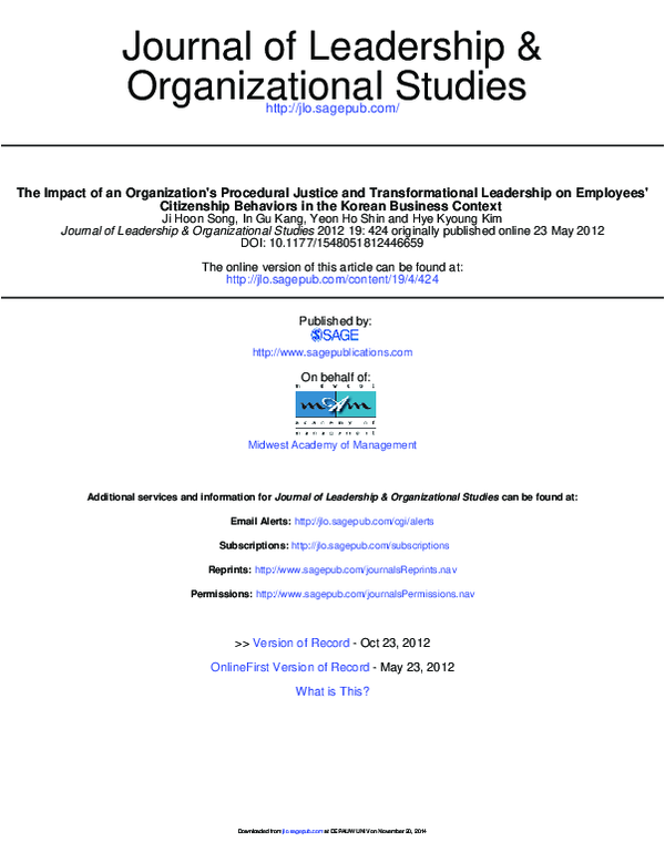 (PDF) The Impact of an Organization's Procedural Justice and ...