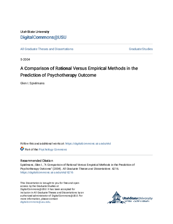 (PDF) A comparison of rational versus empirical methods in the ...