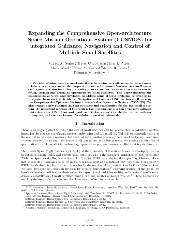 (PDF) Expanding the Comprehensive Open-architecture Space Mission ...
