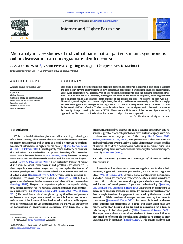 (PDF) Microanalytic case studies of individual participation patterns ...