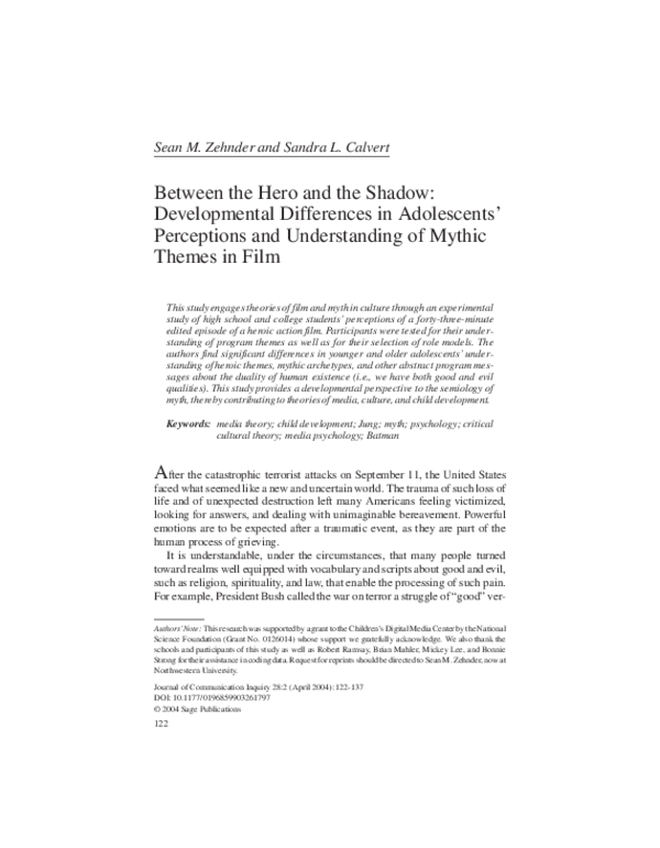(PDF) Between the Hero and the Shadow: Developmental Differences in ...