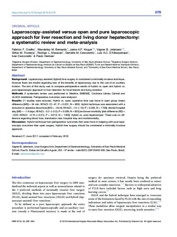 (PDF) Laparoscopy-assisted versus open and pure laparoscopic approach ...
