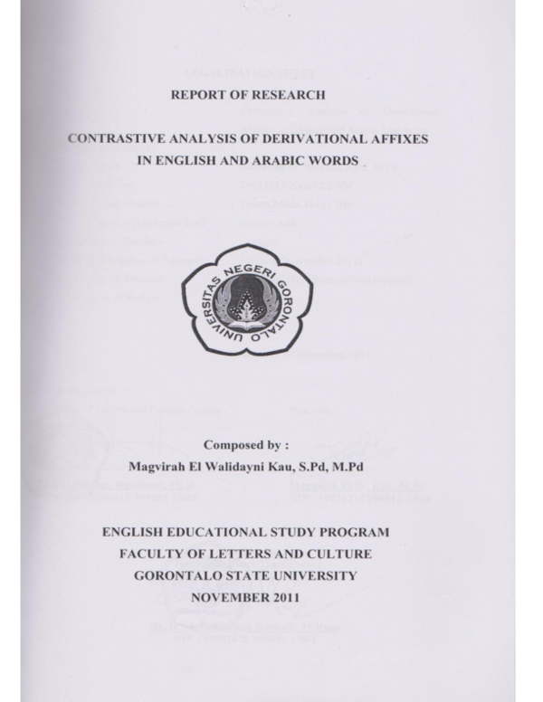 (PDF) Contrastive Analysis of Derivational Affixes in English and ...