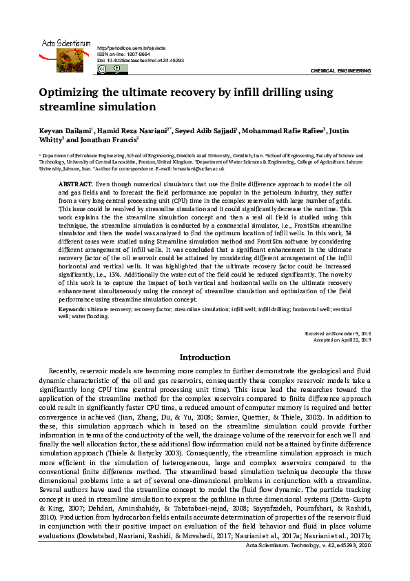 (PDF) Optimizing the ultimate recovery by infill drilling using ...
