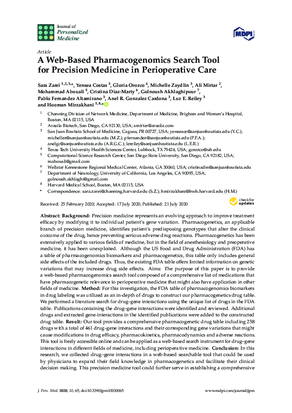 (PDF) A Web-Based Pharmacogenomics Search Tool for Precision Medicine ...