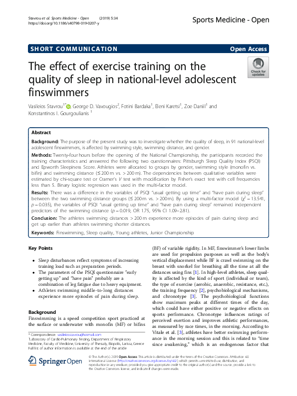 (PDF) The effect of exercise training on the quality of sleep in ...