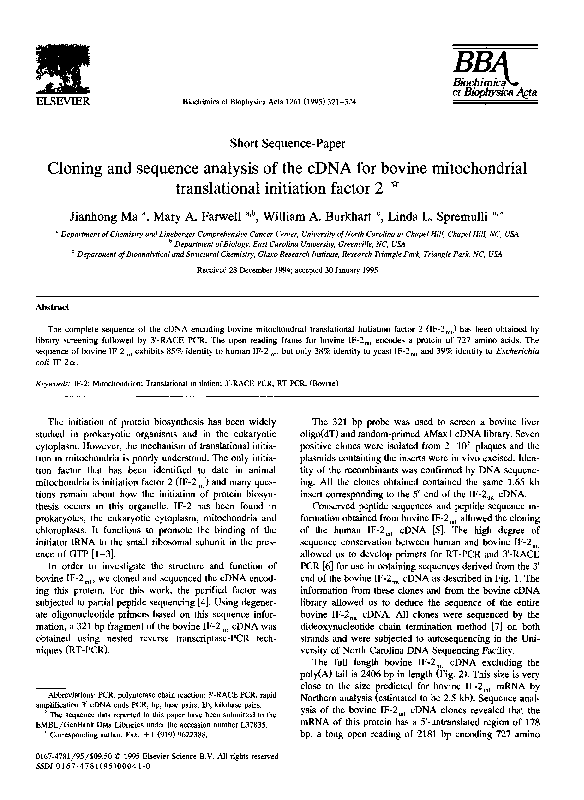 (PDF) Cloning and sequence analysis of cDNA for bovine adrenal pre ...