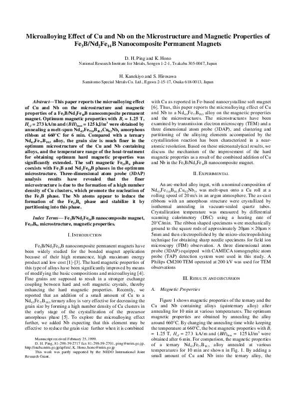 (PDF) Microalloying effect of Cu and Nb on the microstructure and ...
