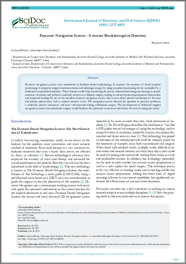 (PDF) Dynamic Navigation System -A current Breakthrough in Dentistry ...
