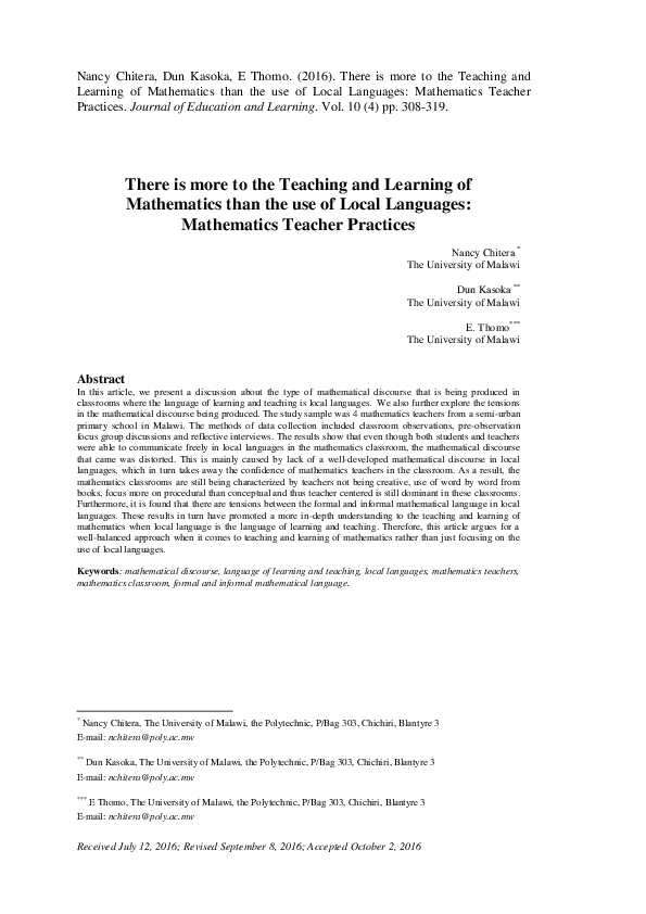 (PDF) There is More to the Teaching and Learning of Mathematics Than ...