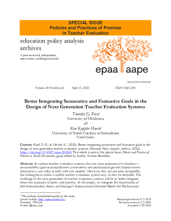 (PDF) Better integrating summative and formative goals in the design of ...