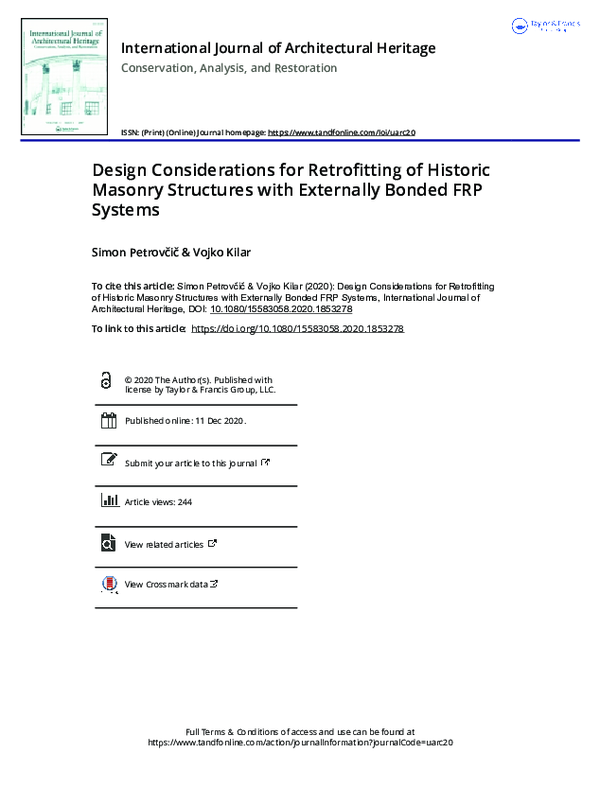 (PDF) Design Considerations for Retrofitting of Historic Masonry ...