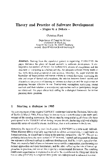 (PDF) Theory and practice of software development