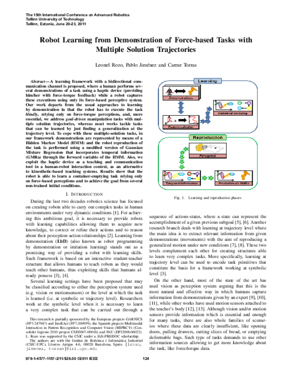 (PDF) Robot learning from demonstration of force-based tasks with ...