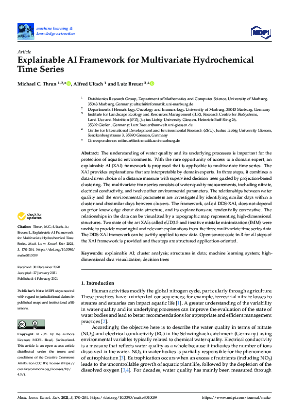 (PDF) Explainable AI Framework for Multivariate Hydrochemical Time Series