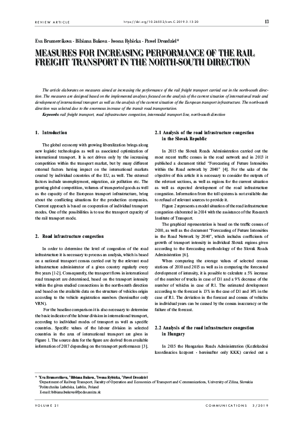 (PDF) Measures for Increasing Performance of the Rail Freight Transport ...