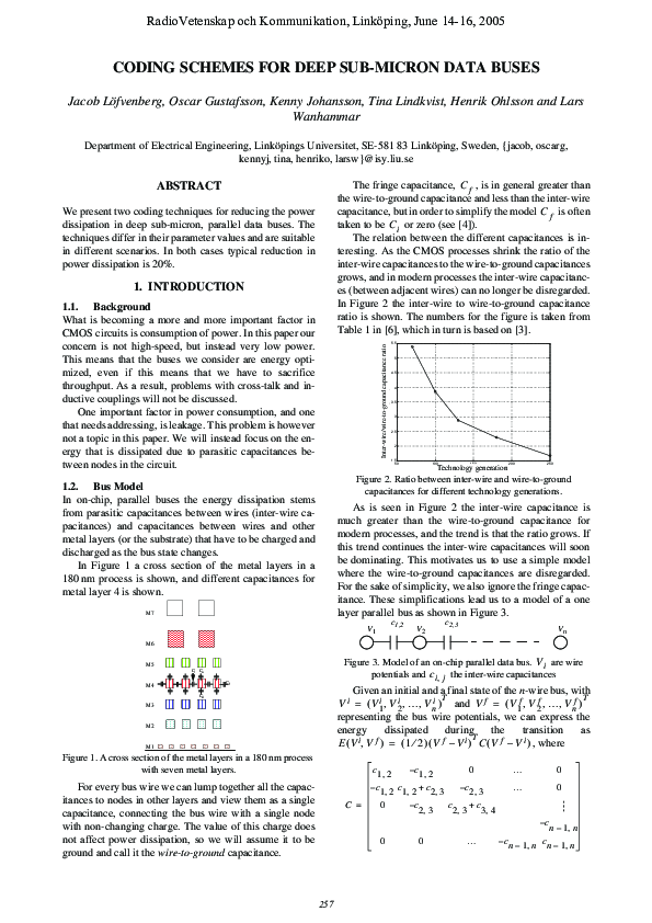 (PDF) Coding schemes for deep sub-micron data buses}