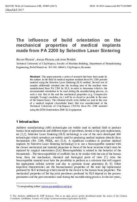 (PDF) The influence of build orientation on the mechanical properties ...