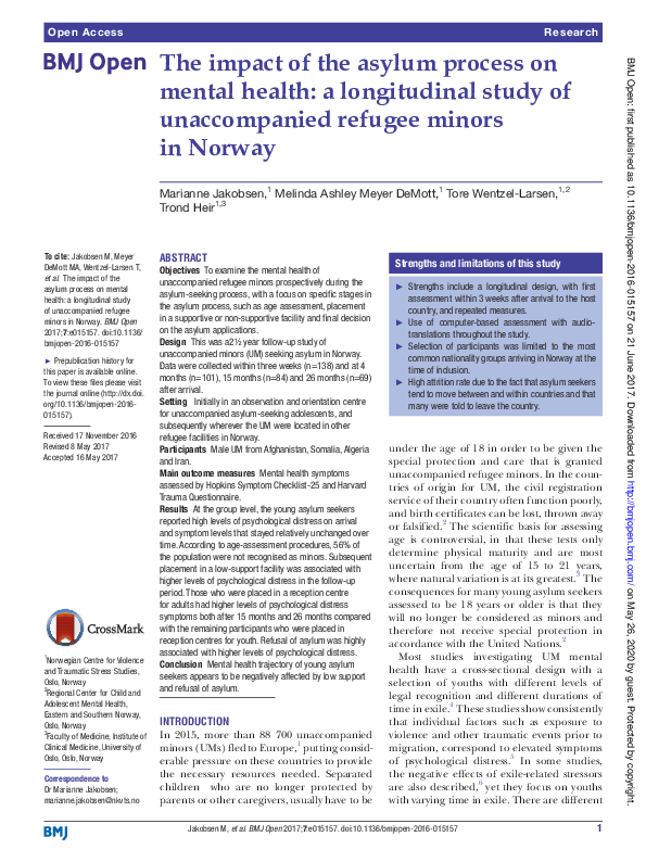 (PDF) The impact of the asylum process on mental health: a longitudinal ...