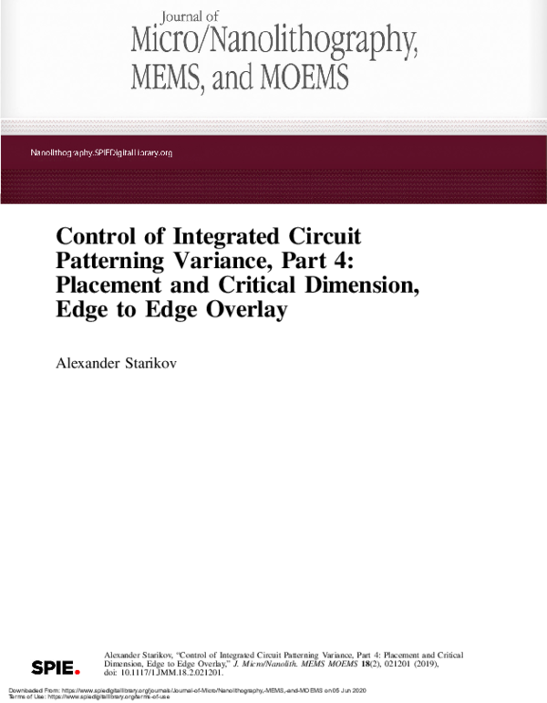 (PDF) Special Section Guest Editorial: Control of Integrated Circuit ...