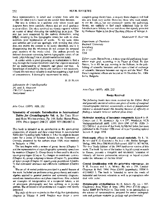(PDF) Electrooptic effects in liquid crystal materials by L. M. Blinov ...