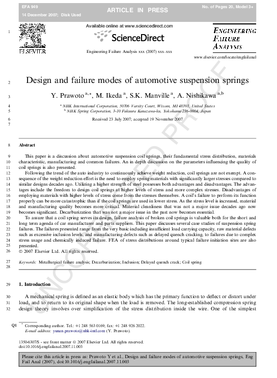 (PDF) Design and failure modes of automotive suspension springs Yunan