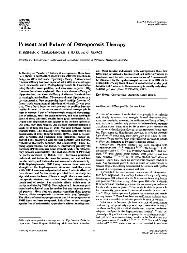 (PDF) Present and future of osteoporosis therapy