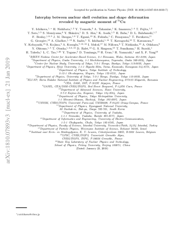 (PDF) Interplay between nuclear shell evolution and shape deformation ...