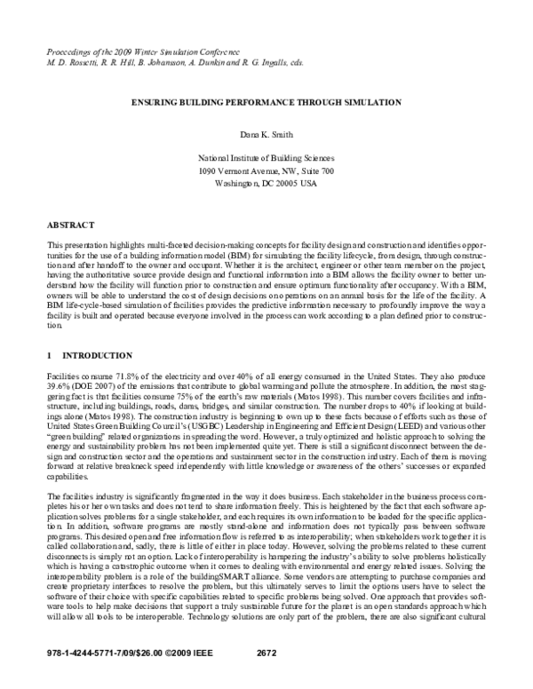 (PDF) Ensuring building performance through simulation