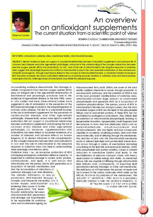 (PDF) An overview on antioxidant supplements. The current situation ...