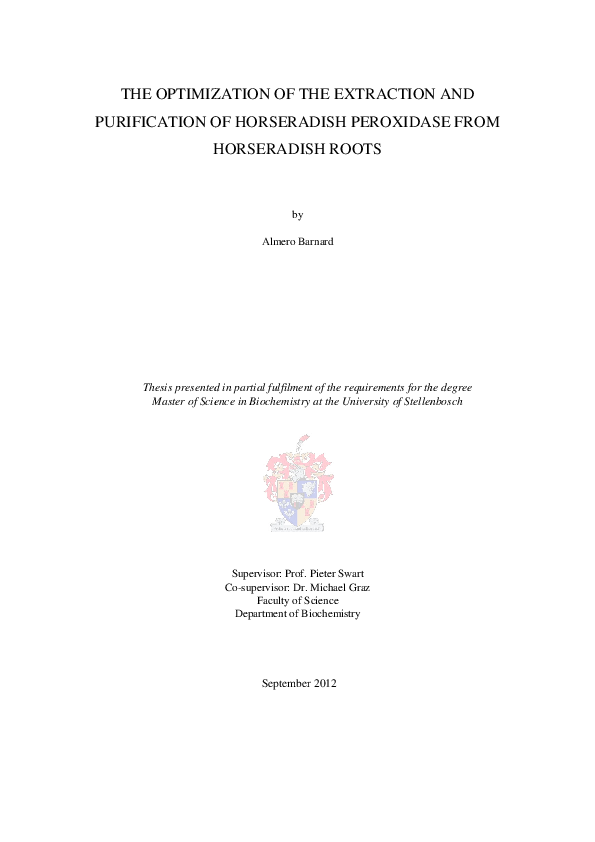 (PDF) The optimization of the extraction and purification of