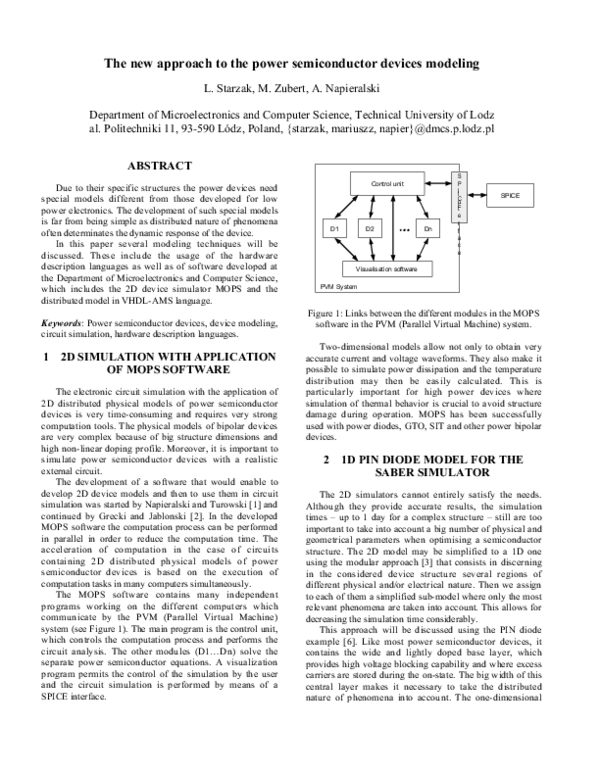 (PDF) New approach to power semiconductor devices modeling Małgorzata Napieralska Academia.edu