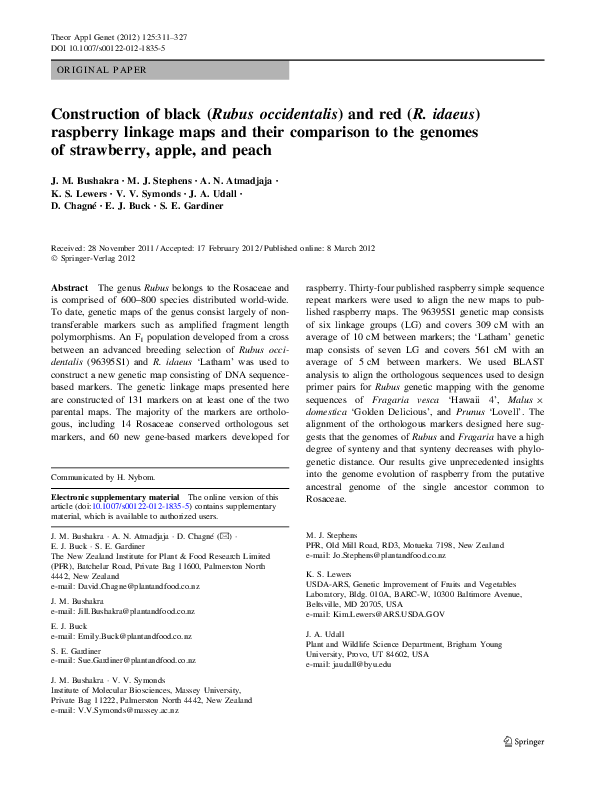 (PDF) Construction of black (Rubus occidentalis) and red (R. idaeus ...