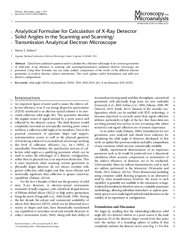 (PDF) Analytical formulae for calculation of Xray detector solid