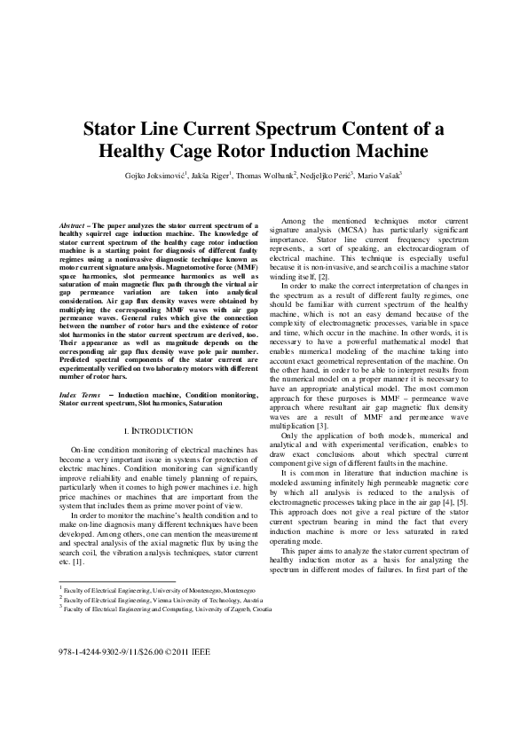 (PDF) Stator line current spectrum content of a healthy cage rotor ...