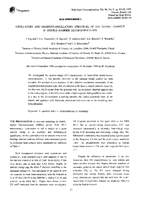 (PDF) Oscillatory and magneto-oscillatory structure of the tunnel ...