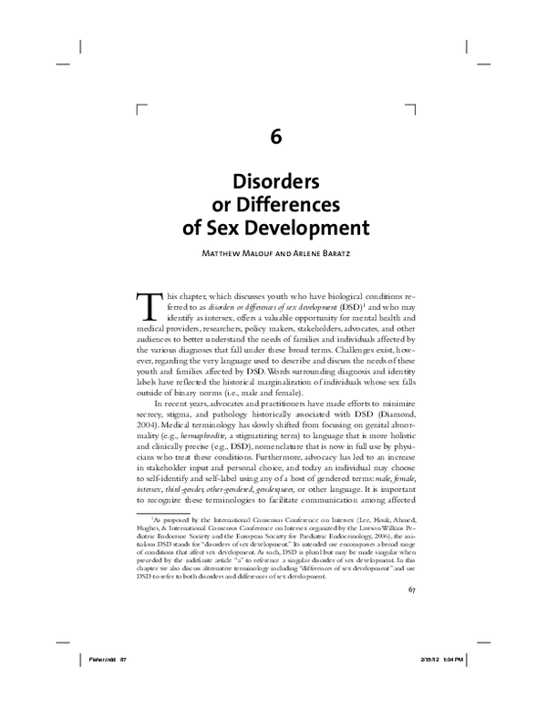 (PDF) Disorders or Differences of Sex Development